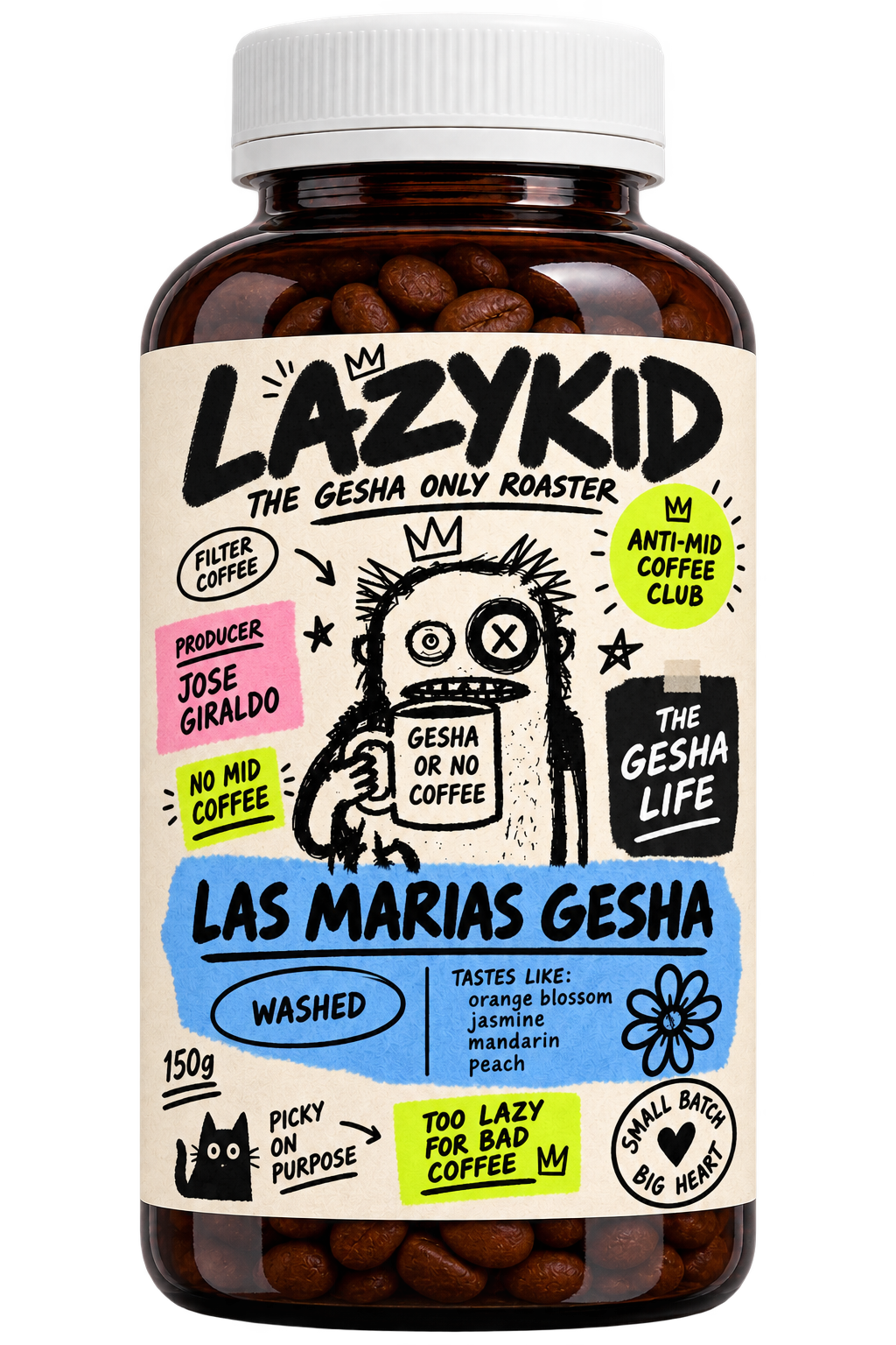 LAZYKID Las Marias Gesha coffee bottle